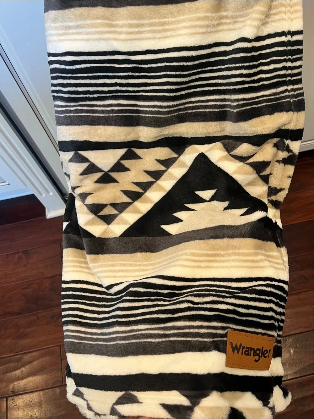 Wrangler Black, Tan & Cream Aztec Stripe Throw Blanket